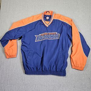Boise State Broncos NCAA Pullover Windbreaker Jacket Men's XL Royal Blue Orange